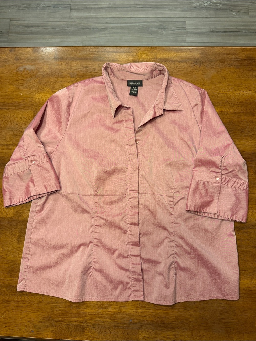 Lane Bryant Dusty Rose Button-Front Shirt Size 18/20